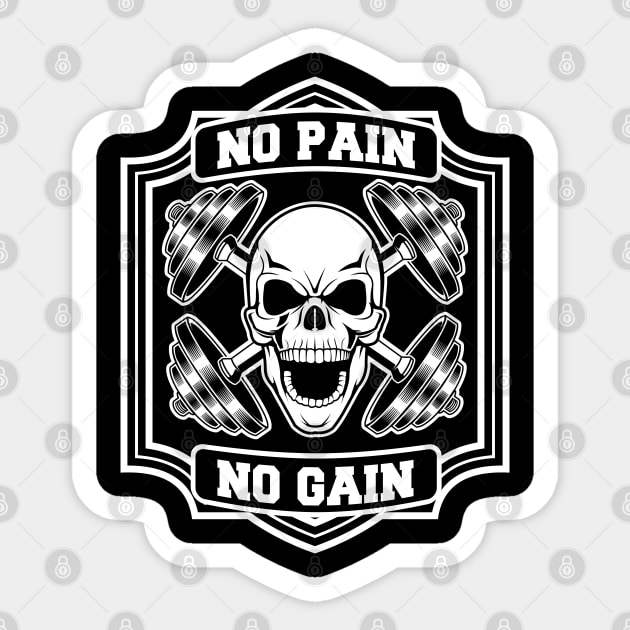 skull gym Sticker by beanbeardy